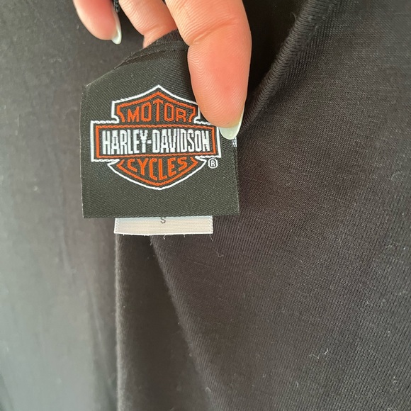 Harley Davidson Embellished Black Tank Top Womens Small but fits like a medium. - Picture 4 of 5